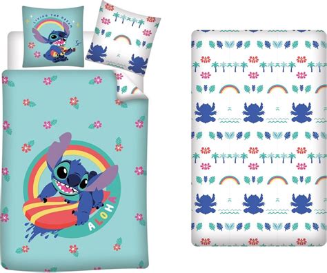 Parure De Lit Pi Ces Stitch Coton Housse De Couette Disney