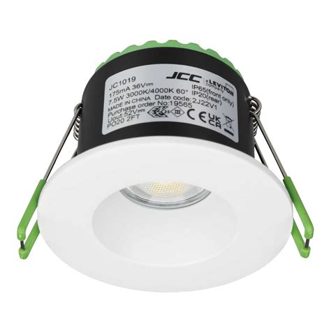 Jcc V Pro Anti Glare W Led Fire Rated Colour Selectable Downlight