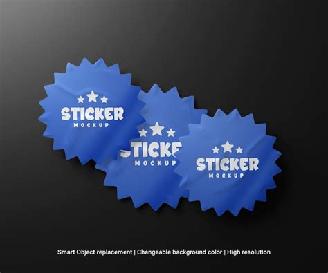 Premium PSD | Rounded sticker mockup or sale offer sticker mockup