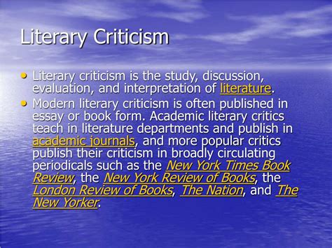 PPT - Literary Criticism PowerPoint Presentation, free download - ID ...