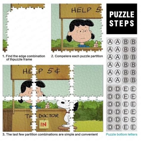 Snoopy Puzzles Adulte 1000 Pieces Dessin Animé Artisanat Cadeau Famille