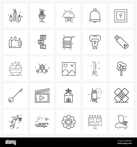 Isolated Symbols Set Of Simple Line Icons Of Vault Safe Cake