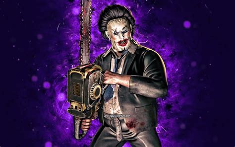 Scarica Sfondi Leatherface 4k Neon Viola Mortal Kombat Mobile