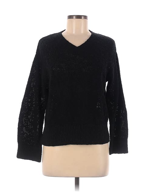 Everlane Color Block Solid Black Pullover Sweater Size M 53 Off