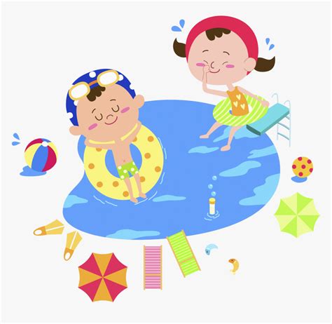 Child Clip Art A - Kid Swimming Pool Clipart Png, Transparent Png - kindpng