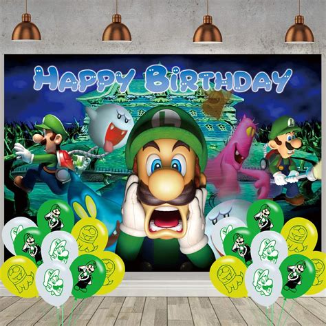 Luigi Mansion Telón De Fondo Para Fiesta De Cumpleaños 1 Telón De