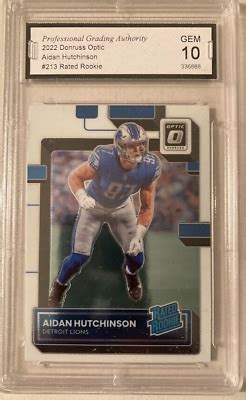 AIDAN HUTCHINSON 2022 DONRUSS OPTIC 213 RATED ROOKIE GEM 10 2