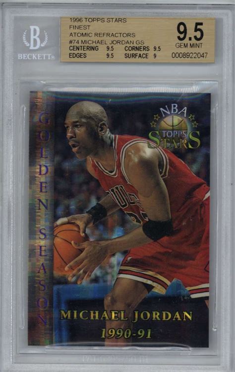 Lot Detail Topps Stars Finest Atomic Refractors Michael Jordan