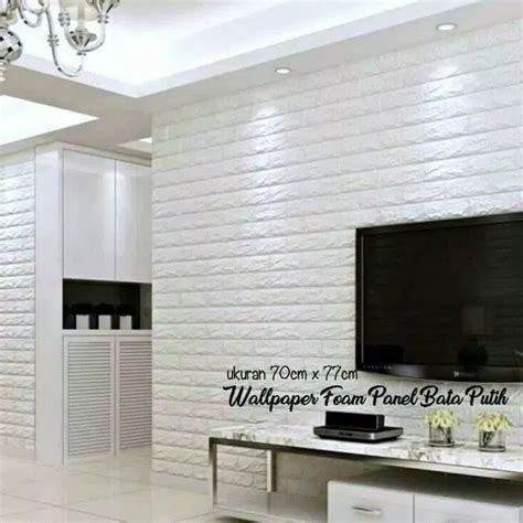 Jual Wallpaper D Modern Foam Batu Bata Putih Brick Foam Mm Mm