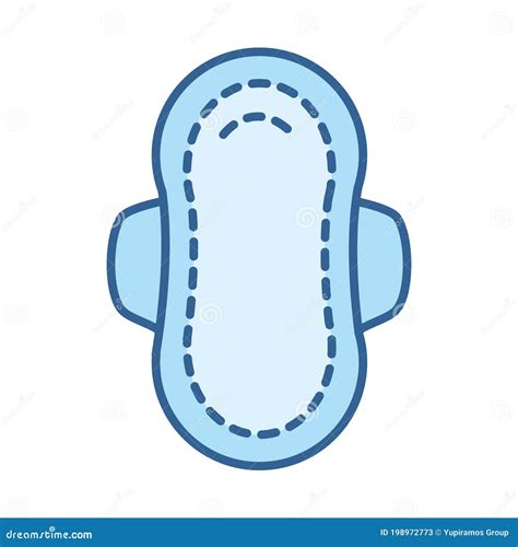 Sexual Health Sanitary Pad Line Fill Blue Icon Stock Vector