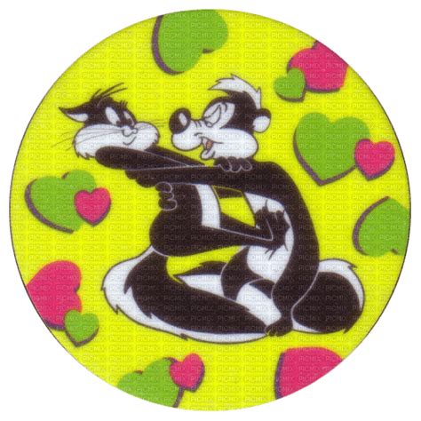 Pepe Le Pew Skunk Cat Yellow Green Pink Heart Png Gratis Picmix