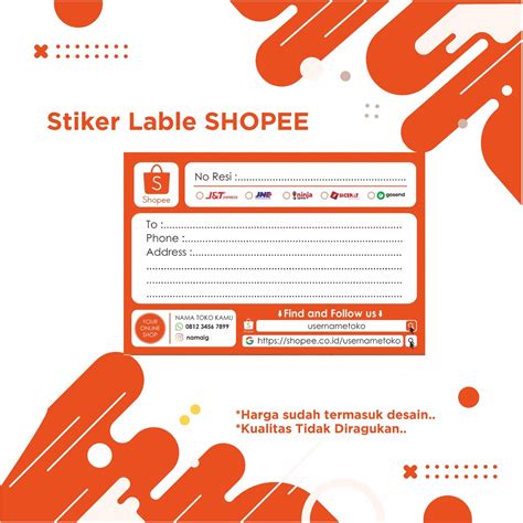 Jual Stiker Lable Pengiriman Olshop Shopee Edition Solusi Praktis