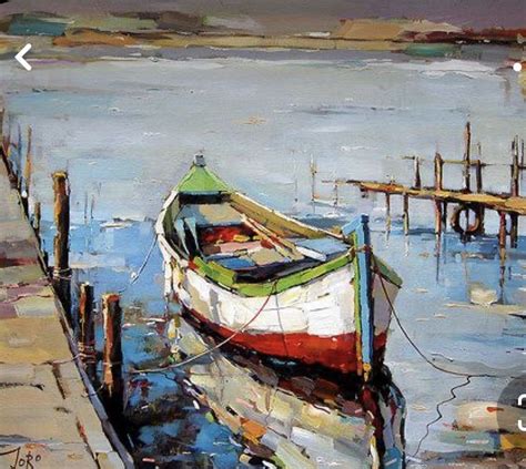 Colorful Boat Painting Contemporary Art