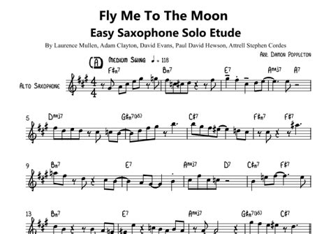 Fly Me To The Moon Arr Damon Poppleton By David Evans Sheet Music For Alto Sax Solo At Sheet