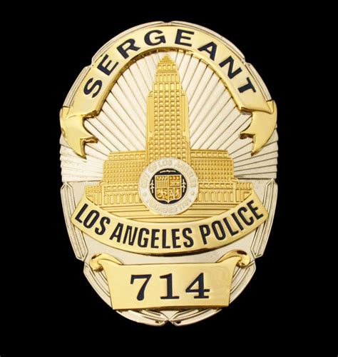 Lapd Sergeant 714 Los Angeles Police Badge Solid Copper Replica Movie