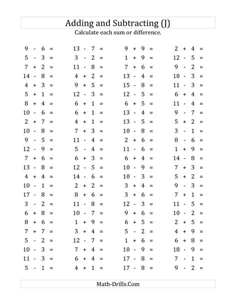 Timed Math Drills Addition