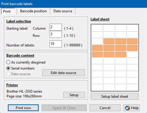 How to print barcode labels - ActiveBarcode