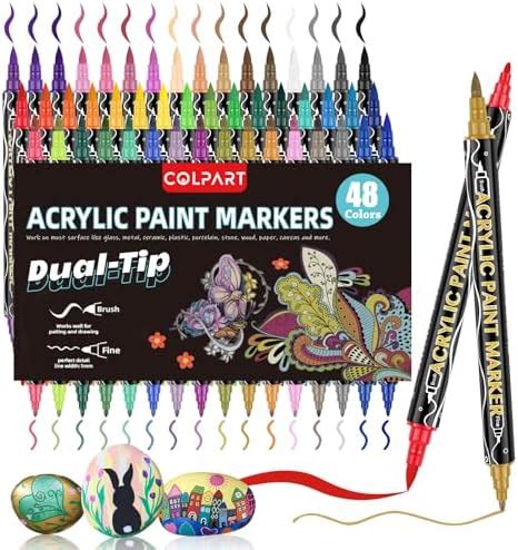 Stylos De Peinture Acrylique Couleurs Pointe Pinceau Et Pointe