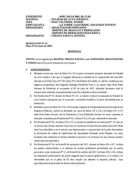 03587 2013 Nulidad De Acto Jurídico Descargar Gratis Pdf Nulo