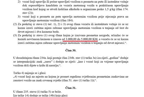 Kazne i do 5 000 KM Predložena nova pravila u saobraćaju u BiH TIP ba