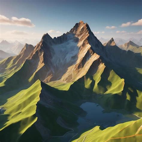 Premium Photo D Rendered Low Polygon Topographic Mountain Mesh Terrain