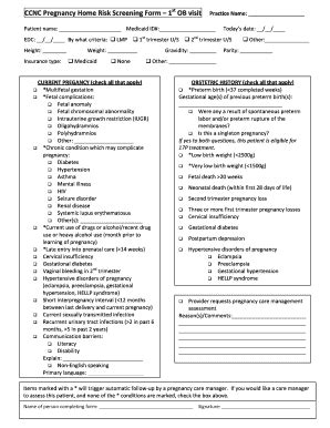 Fillable Online Ncdhhs N C Dma Pmh Risk Screening Form Ncdhhs Fax