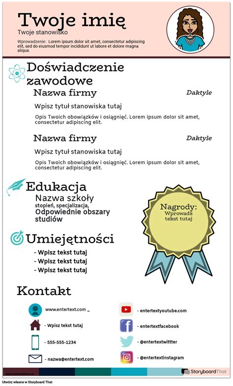 Wznów Infografika Portret Kolor 7 Storyboard by pl examples