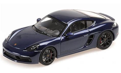 Miniature Porsche Cayman GTS 1 43 Minichamps 718 982 Metallise Bleue