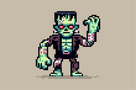 Premium Vector Frankenstein Monster Pixel Art 8 Bit Style Illustration