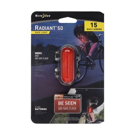 Nite Ize Nite Ize Radiant 50 Bike Light, 50 Lumen Bike Visibility Light ...