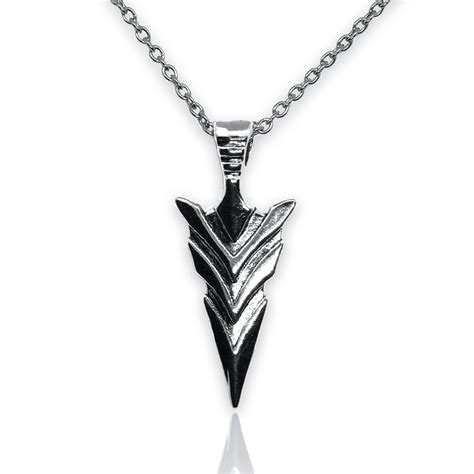 Mens Silver Arrowhead Pendant Necklace 2426 Inch Etsy