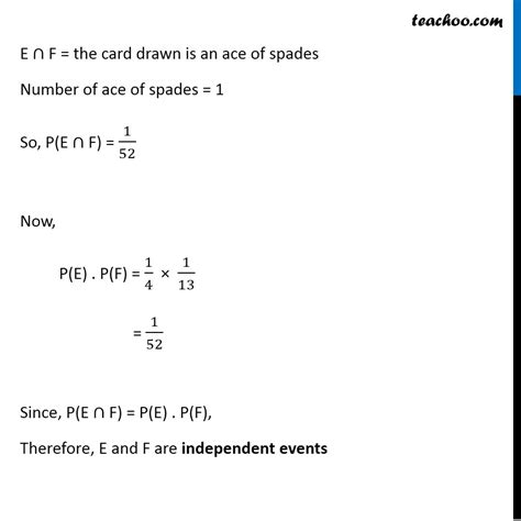 Ex 13 2 15 I One Card Is Drawn At Random From A Well Shuffled Dec