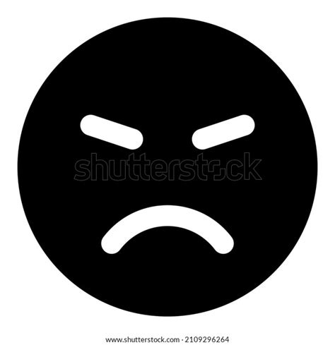 Angry Emoticon Icon Black Color Shutterstock