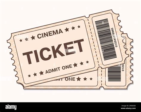 Vector Drawing Of A Cinema Ticket Cinema Ticket Icon Stock Vector