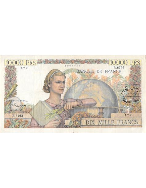 FRANCE GÉNIE FRANCAIS 10 000 FRANCS 04 03 1954 PTTB Suffren