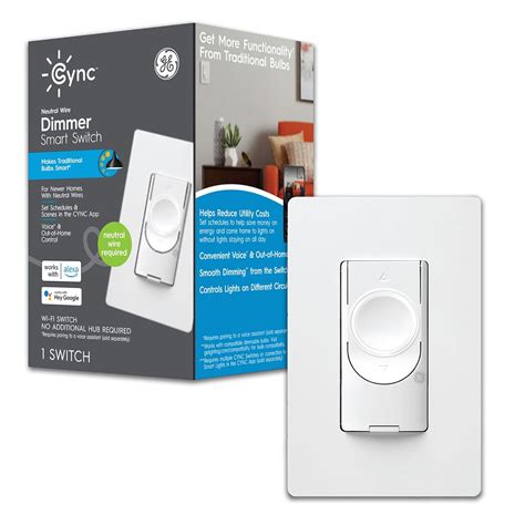 Ge Cync Smart Dimmer Light Switch Neutral Wire Required Bluetooth And