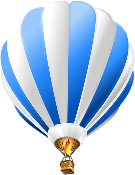 Free Blue And White Hot Air Balloon Isolated On Transparent Background