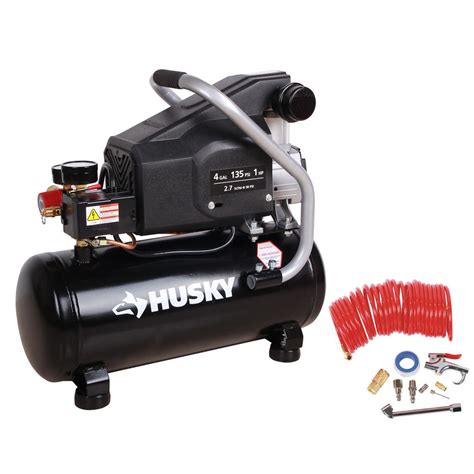 Husky 4 Gal Portable Electric Powered Air Compressor Bs1004w The Home Depot