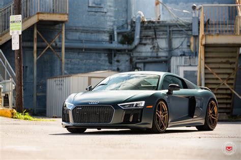 Gallery 2017 Audi R8 V10 Plus On VOSSEN Gold Forged Wheels CAR SHOPPING