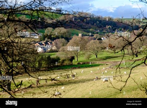 Longhope vilage in the Gloucestershire countryside. Looking down into ...