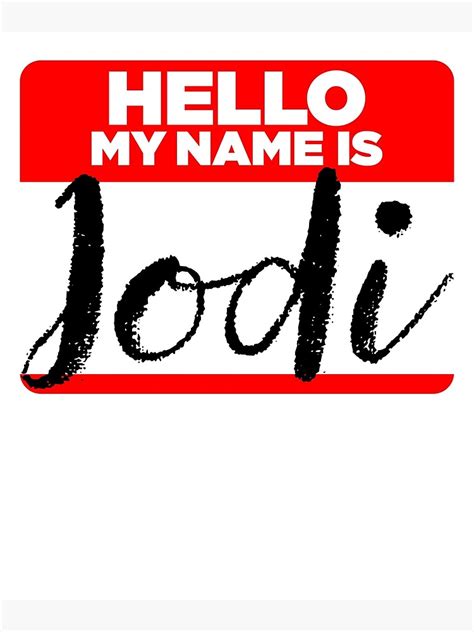 Póster Mi Nombre Es Jodi Cool Name Tag Hipster Stickers De