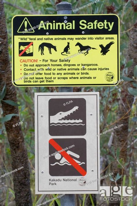 Animal Safety Sign Warning Of Wild And Feral Animals Mamukala