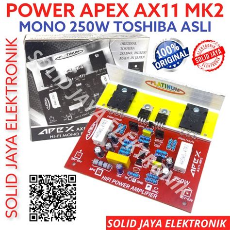 Jual KIT POWER MONO APEX 250W PLUS TR TOSHIBA ASLI FINAL HI FI AX11 MK2