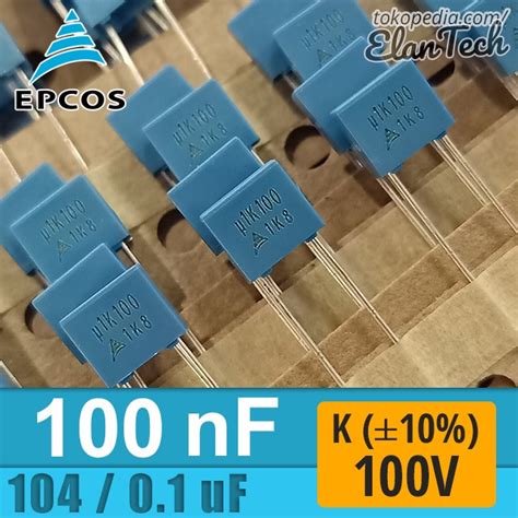 Jual Epcos 100nF 104 0 1uF J 100V 100 NF Capacitor Kapasitor