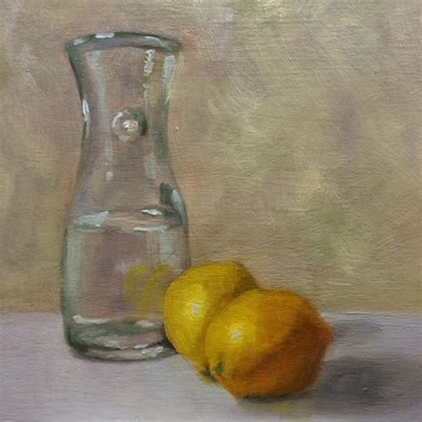 Still Life With Carafe And Lemons Painting By Abigail Muncy