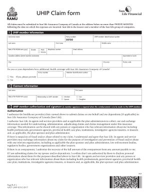 Fillable Online UHIP Claim Form Fax Email Print PdfFiller