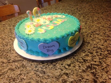 12 Inch Round Cake Frosted In Homemade Buttercream All Decorations Are ...