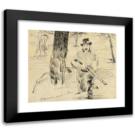 Douard Manet X Black Modern Framed Museum Art Print Titled