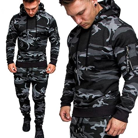 Herren Sportswear Set Zweiteilige Casual Jogging Warme Atmungsaktive