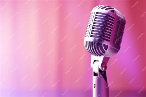 Premium Ai Image Professional Microphone On Pink Purple Background